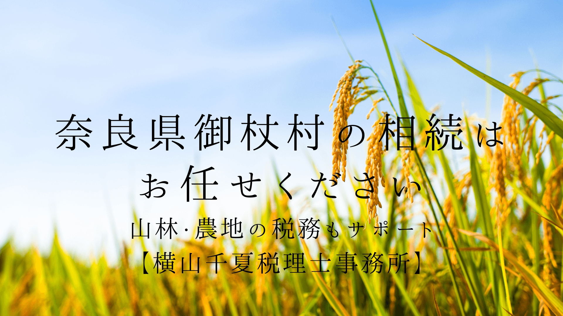 奈良県御杖村の相続はお任せください|山林・農地の税務も優しくサポート【横山千夏税理士事務所】
