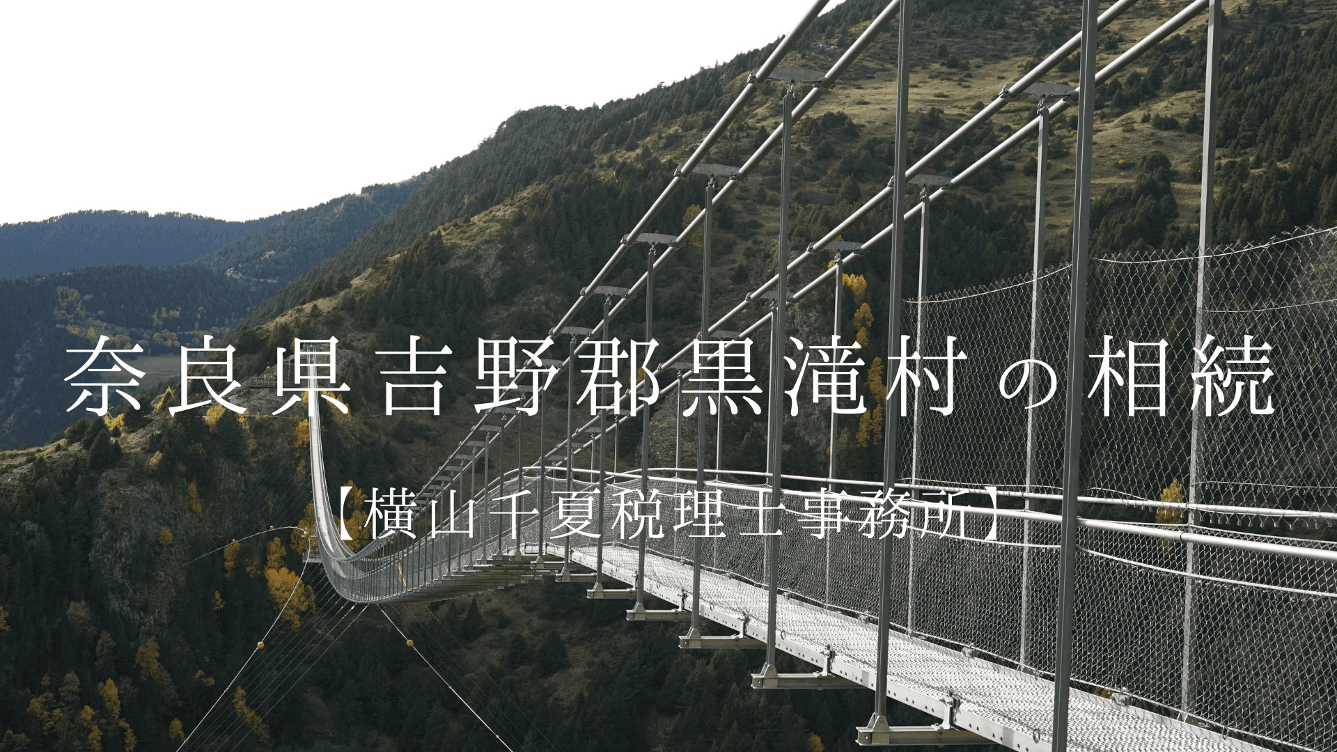 【黒滝村の相続事情】吉野杉の山林や実家の整理でお悩みなら|女性担当者が寄り添う横山千夏税理士事務所